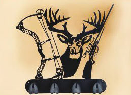 HU 4 - 29 x 32 inches, 16 Gauge Steel, Black Powder Coated, Will Not Rust, Unique Indoor or Outdoor Decor, 4 Hooks (Hooves)