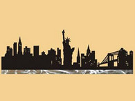 40 x 13 inch Black powder coated 16 gauge steel and will not rust, great for indoor and outdoor decor.