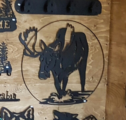 26 x 24 Black 16 gauge steel , powder coated that will not rust, great for indoor or outdoor decor.