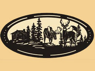 22 x 48 inch Black powder coated 16 gauge steel and will not rust, great for indoor and outdoor decor.