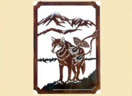 24 x 17 inch  powder coated Black 16 gauge steel and will not rust, great for indoor and outdoor  decor.