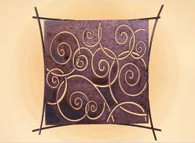 15 x 15  inch Black 16 gauge steel powder coated and will not rust, great for indoor or outdoor decor.