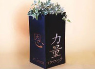 24 x 12  inch Black 16 gauge steel powder coated and will not rust, great for indoor or outdoor decor.