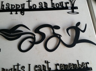 16 x 6 inch Black 16 gauge steel, powder coated and will not rust, great for indoor or outdoor decor