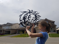 24 x 20 inch Black 16 gauge steel and powder coated, it will not rust. Great for indoor or outdoor décor.