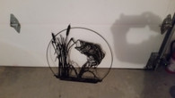 16 x 15 Black 16 gauge steel , powder coated that will not rust, great for indoor or outdoor decor.