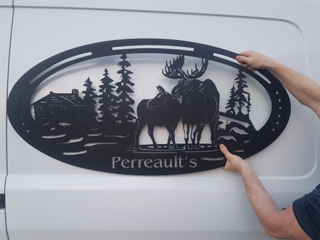 48 x 30 inch Oval Black 16 gauge steel , powder coated that will not rust, great for indoor or outdoor decor.