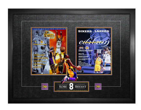 36 x 36 inch Bryant , K Framed Program Back to Back  2000-2001 Champions Collage.