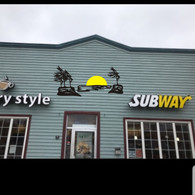 Approx 8 x 8 feet Black powder coated 16 gauge steel trees and yellow sun.