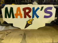 Mark's  3D letters with ice cream cone , powder coated , they will not rust.