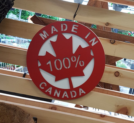 14 inch 16 gauge steel and powder coated so it will not rust. Great for indoor or outdoor decor.