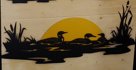 48 x 22 inch 16 gauge steel and powder coated so it will not rust. Great for indoor or outdoor decor.