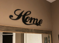 H is 11 inch and ome 7 inch letters 16 gauge steel powder coated so it will not rust , great for indoor or outdoor decor.