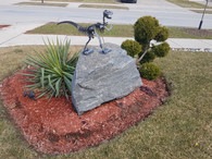 30 x 18 inch 3D  16 gauge steel will rust availaible powder coated so it will not rust great for indoor or outdoor decor.