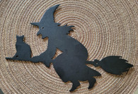 Witch flying with cat