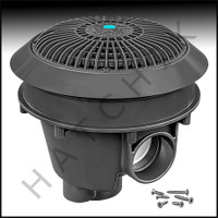 N1877 AQUASTAR 8" STAR MAIN DRAIN D-GRAY DARK GRAY W/ADJ. COLLAR & LOW PROFILE GRATE W/SOLID