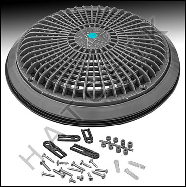 N1887 AQUASTAR 10" SUCT. COVER DRK GREY W/UNI ADAPTER RING AND MUD FRAME