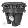 N1892 AQUASTAR 8" RND MAIN DRAIN DK GRAY W/ADJ. COLLAR & LOW PROFILE GRATE