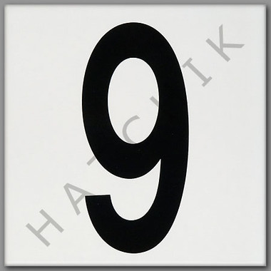 T4119 CERAMIC DEPTH MARKER W/BL #9 NUMBER 9 - WHITE