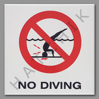 T4262 CERAMIC 6"X6" TILE "NO DIVING W/INTERNATIONAL SYMBOL