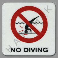 T4455 DECK MARKER - VINYL NON-SKID NO DI NO DIVING" SYMBOL  6" X 6