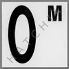 T4510 CERAMIC DEPTH MARKER # "0M" BLACK ON WHITE - SMOOTH