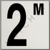 T4512 CERAMIC DEPTH MARKER # "2M" BLACK ON WHITE - SMOOTH