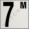 T4517 CERAMIC DEPTH MARKER # "7M" BLACK ON WHITE - SMOOTH