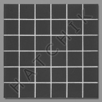 T4631 TILE - 2" X 2" UNGLAZED BLACK 1 SQFT. SHEET W/ MESH BACKING