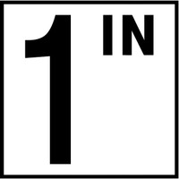 T4641 NON SKID DEPTH MARKER W/BL #1 IN NUMBER 1  W/IN- WHITE