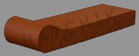 T7010 BRICK COPING - SAFETY GRIP SUNSET RED 3-5/8X1-1/4X12-1/2