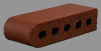 T7030 BRICK COPING  SBN  BURGUNDY 3-1/2" X 2-3/16" X 9" KORD