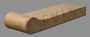 T7061 BRICK COPING - SAFETY GRIP LA PAZ 3-5/8X1-1/4X12-1/2