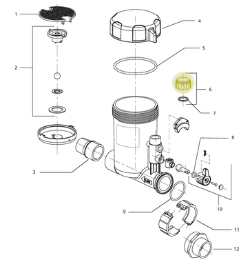 C1658 CMP CHLORINATOR FLOW CHAMBER CAP ASSEMBLY POWER CLEAN MINI