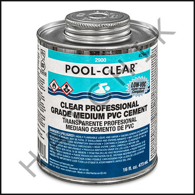 V1026 PVC CEMENT POOL TITE PINT CLEAR PINT CAN