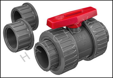 V1492 TVI TRUE UNION/SAFETY BLOCK 2 BALL VALVE  SLIP X SLIP  PVC