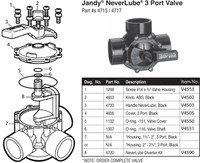 V4542 JANDY #4715 NEVER LUBE 3 PORT VALVE 1-1/2