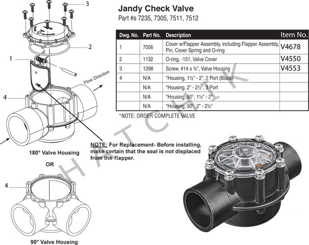 JANDY 7235 CHECK VALVE 11/2