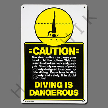 X4021 SIGN-"CAUTION DIVING DANGEROUS" #40347