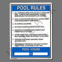 X4026 SIGN-"COMM. POOL RULES" #40322 #40322