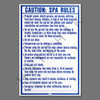 X4035 SIGN-"SPA RULES" 24"X36" #R234200 SIGN SPA RULES 6  PK N.CAROLINA 24 X 36