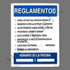 X4039 SIGN- "POOL RULES" IN SPANISH SIGN-SPAN "REGLAMENTOS"POOL RU