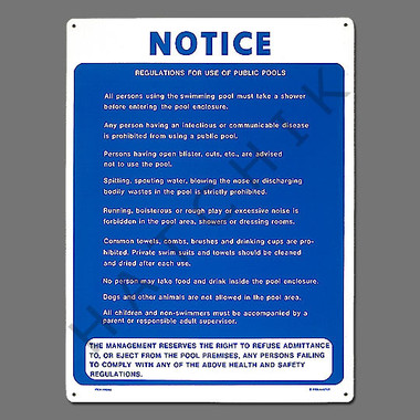X4046 SIGN-"PUBLIC POOL REGULATIONS" #40368