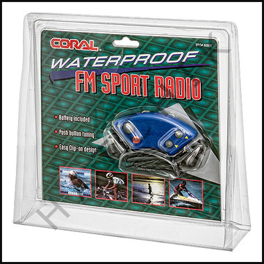 Y3116 CORAL #80800 SWIMMER'S WATER RESISTANT RADIO