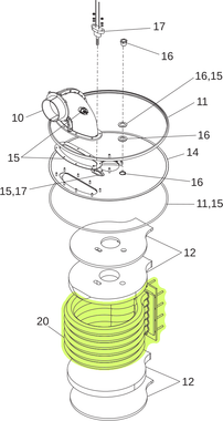 J6714 JANDY R0589402 HEAT EXCHANGER JXi FOR JXi (200K) HEATER