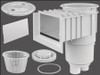 L1550 AQUASTAR SKIMMER W/WATERSTOP WHITE FLOAT ASSY, BASKET, LID, & COLLAR