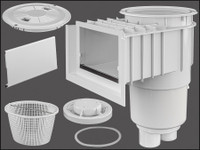 L1550 AQUASTAR SKIMMER W/WATERSTOP WHITE FLOAT ASSY, BASKET, LID, & COLLAR