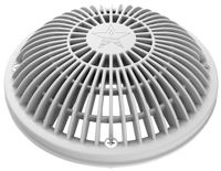 N1888 AQUASTAR 8IN RND MOFLOW MAIN DRAIN WHITE W/ADJ. COLLAR & MOFLOW GRATE SET OF 2 **NEED TRANSITION ABS TO PVC GLUE*