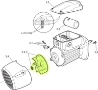 E2080 POLARIS R0723000 MOTOR FAN FOR PB4SQ PUMP (AFTER 2017)