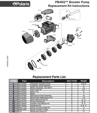 E2085 POLARIS R0723100 PUMP BODY PB4SQ FOR PB4SQ PUMP (AFTER 2017)